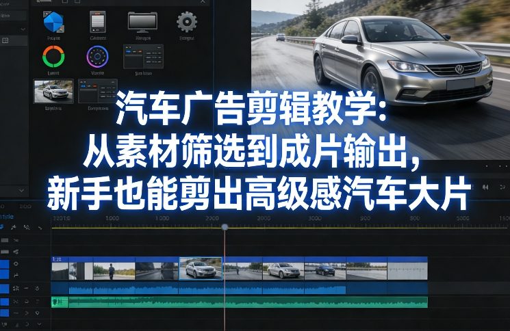 汽车广告剪辑教学：从素材筛选到成片输出，新手也能剪出高级感汽车大片(1)