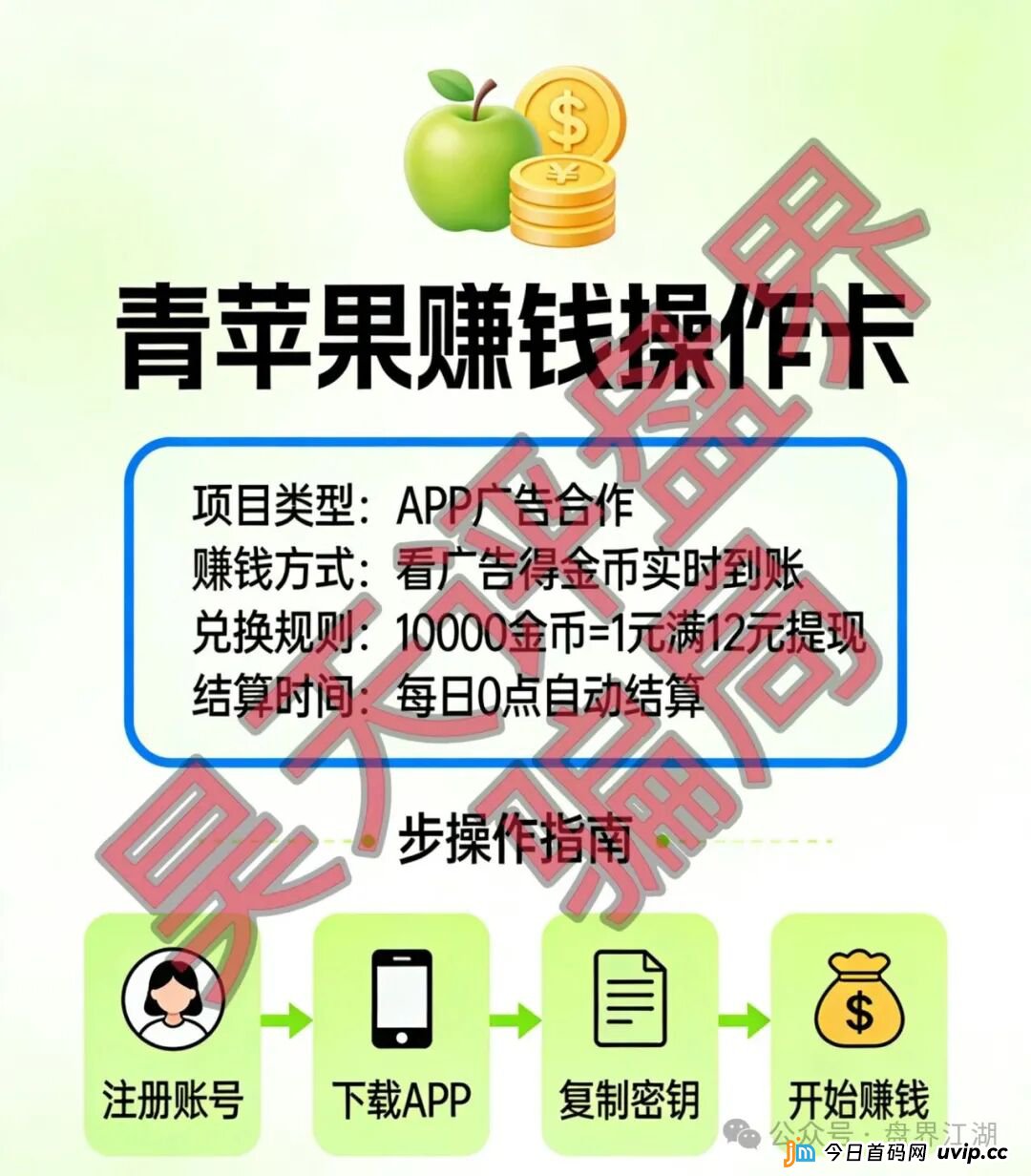 青苹果/金苹果是诈骗资金盘，打着刷广告名义，实际是骗局(1)