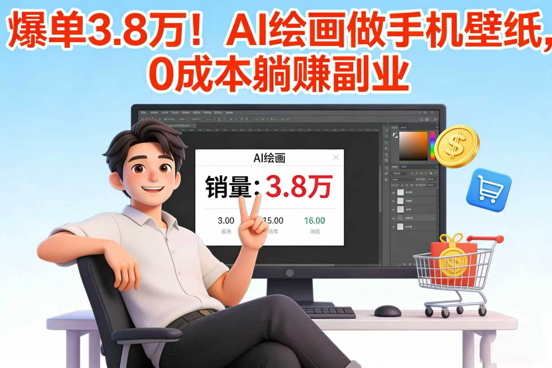 爆单 3.8 万！AI 绘画做手机壁纸，0 成本躺赚副业(1)