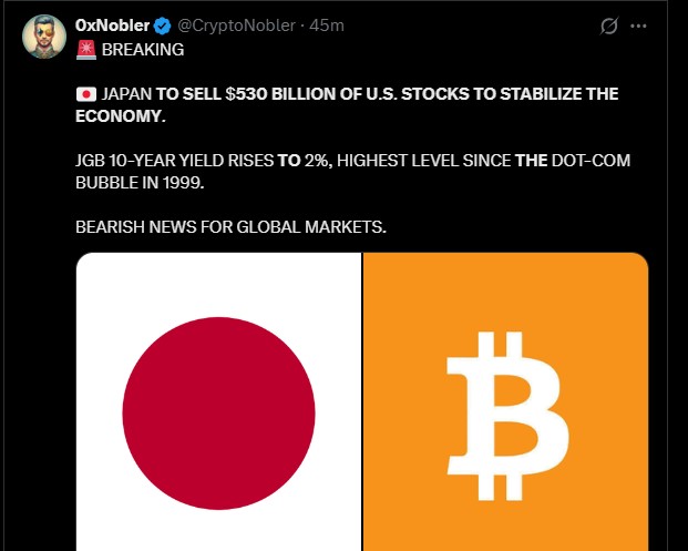 日本抛售美国债券预示着债务危机：比特币会下跌30%吗？(2)