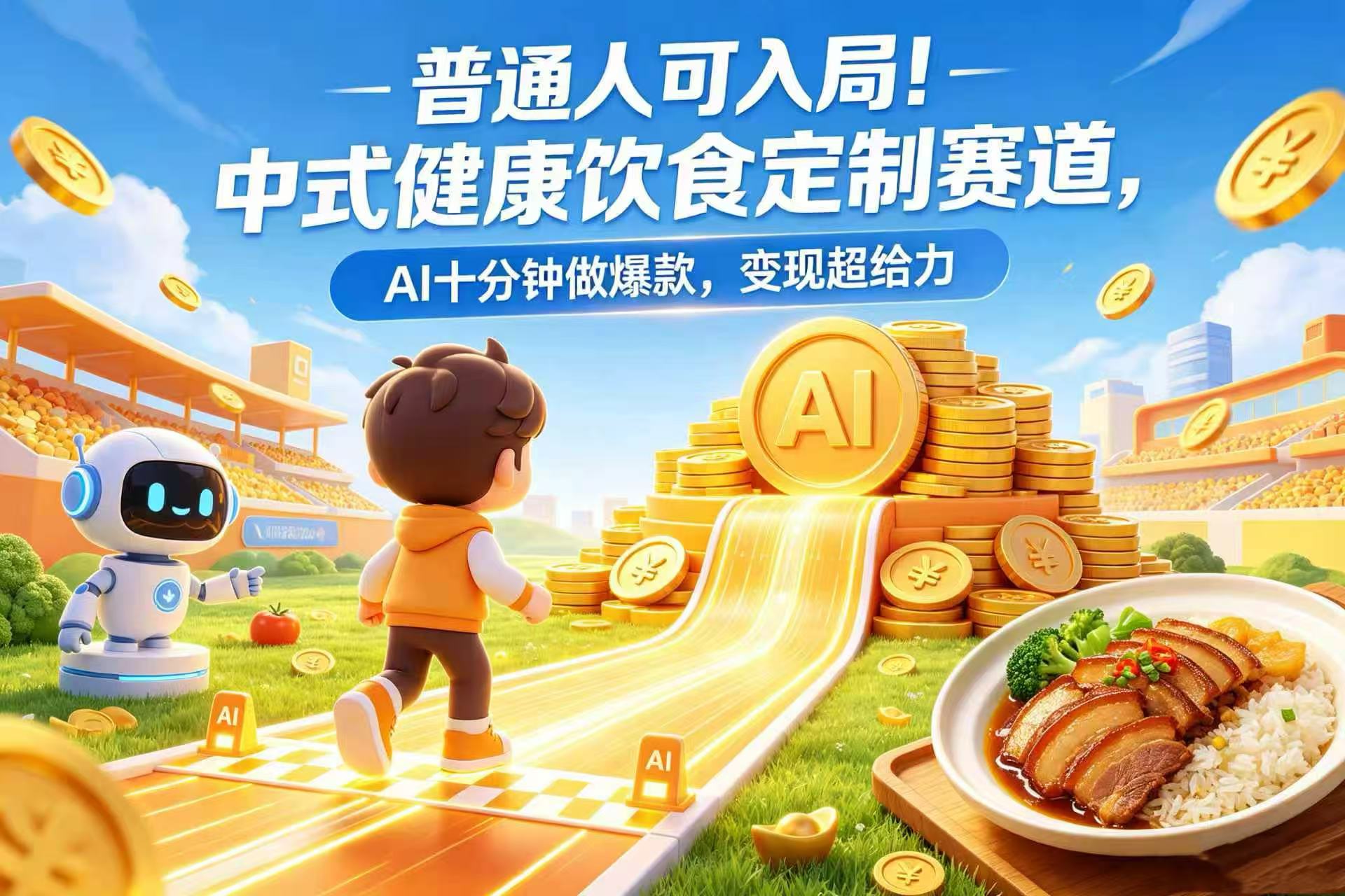 普通人可入局！中式健康饮食定制赛道，AI 十分钟做爆款，变现超给力
